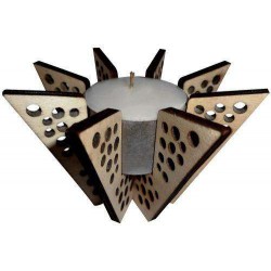 Wooden Laser Engraved Handmade Wax Tea Light Holder 